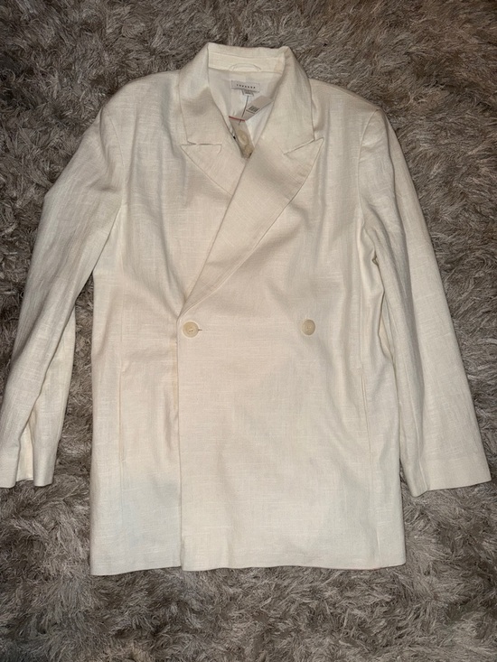 Topshop Jackets & Blazers - Topshop Double-Breasted Linen Blazer